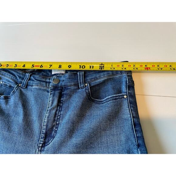 Ecru Jeans The La Cienega Stovepipe Jean Blue Med Wash Raw Fringe Hem Size 26 - Picture 8 of 12